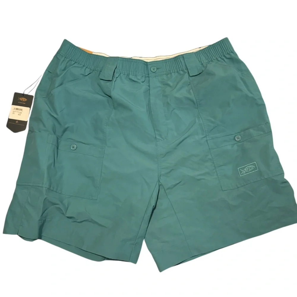 Aftco original fishing shorts 8inch inseam turquoise 44 NEW
